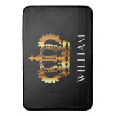 Golden Crown Persoonlijke naam Zwart Badmat (Voorkant Verticaal)