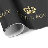 Golden Crown Royal Baby douche Cadeaupapier (Rol Hoek)