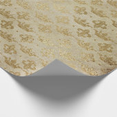 Golden Crown Royal Grungy Ivory Velvet Cadeaupapier (Hoek)