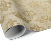 Golden Crown Royal Grungy Ivory Velvet Cadeaupapier (Rol Hoek)