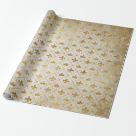 Golden Crown Royal Grungy Ivory Velvet Cadeaupapier