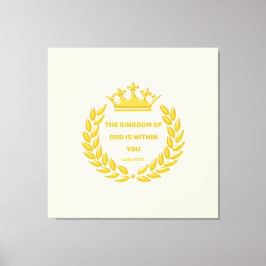 Golden Crown & The Kingdom of God Bible Verse Canvas Afdruk (Voorkant)