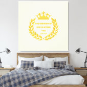 Golden Crown & The Kingdom of God Bible Verse Canvas Afdruk (Insitu (Slaapkamer))