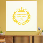 Golden Crown & The Kingdom of God Bible Verse Canvas Afdruk (Insitu (Woonkamer))