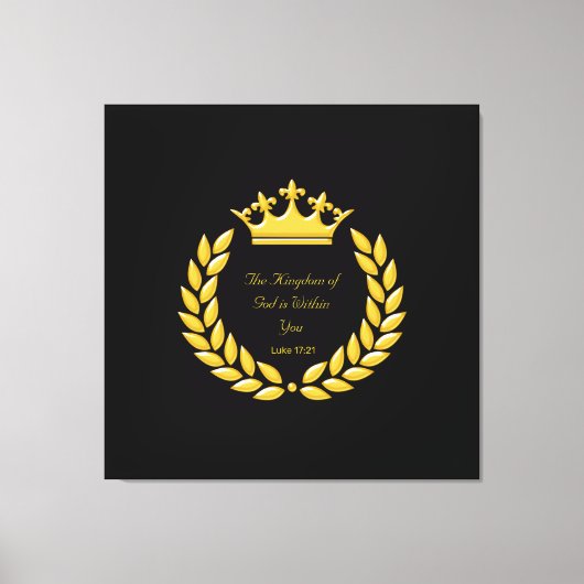 Golden Crown & The Kingdom of God Bible Verse Canvas Afdruk (Voorkant)