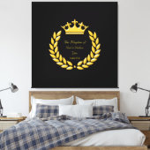 Golden Crown & The Kingdom of God Bible Verse Canvas Afdruk (Insitu (Slaapkamer))