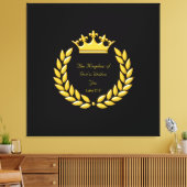 Golden Crown & The Kingdom of God Bible Verse Canvas Afdruk (Insitu (Woonkamer))