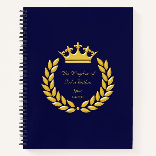 Golden Crown & The Kingdom of God Bible Verse Note Notitieboek (Voorkant)