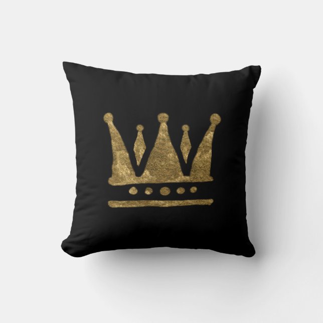 Golden Crown Throw Cushion Kussen (Voorkant)