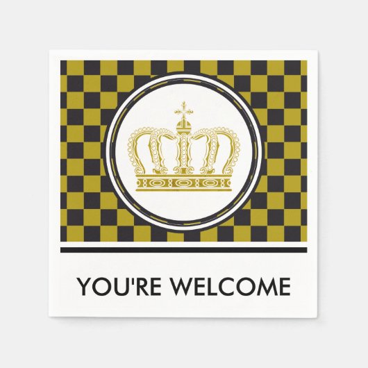 Golden Crown + uw achtergrond en ideeën Servetten (Voorkant)