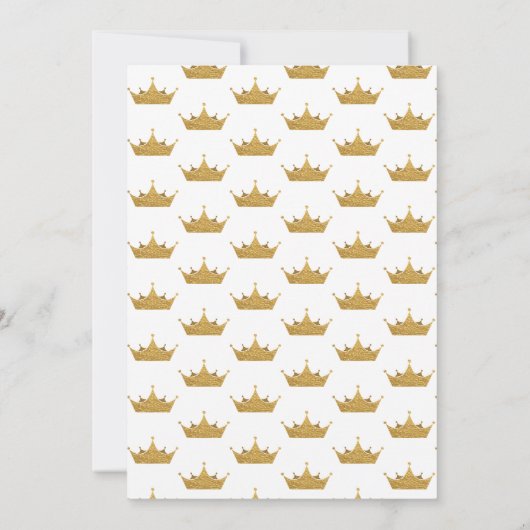 Golden Crown Wedding Invitation Kaart (Achterkant)