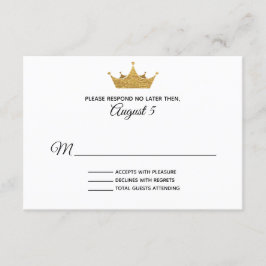Golden Crown Wedding RSVP-kaart RSVP Kaartje