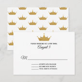 Golden Crown Wedding RSVP-kaart RSVP Kaartje (Voorkant / Achterkant)