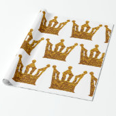 Golden Crown Wrapping Paper Cadeaupapier (Uitgerold)