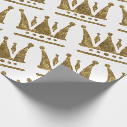 Golden Crown Wrapping Paper Cadeaupapier (Hoek)