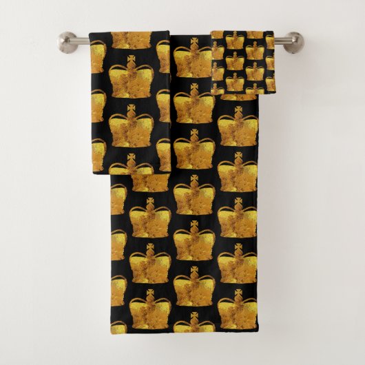 Golden Crowns Badkamer Handdoek Set (Insitu)