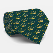 Golden Crowns - Green 003333 Stropdas (Opgerold)