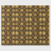 Golden Crowns Pattern Cadeaupapier (Vlak)
