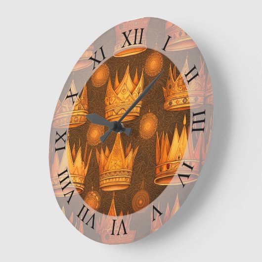 Golden Crowns Pattern Grote Klok (Hoek)