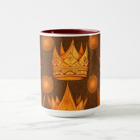 Golden Crowns Pattern Mok (Midden)