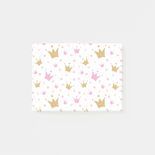 Golden Crowns Pattern Post-it® Notes (Voorkant)