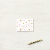 Golden Crowns Pattern Post-it® Notes (Op bureau)