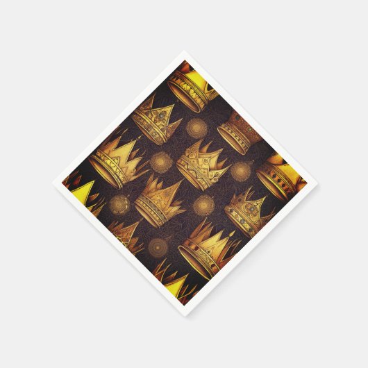 Golden Crowns Pattern Servet (Hoek)