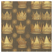 Golden Crowns Pattern Stof (Close Up)