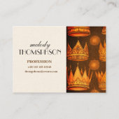 Golden Crowns Pattern Visitekaartje (Voorkant)