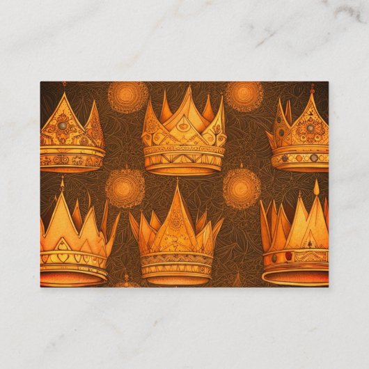 Golden Crowns Pattern Visitekaartje (Achterkant)
