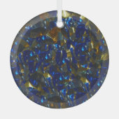 Golden Crystal Blue Circle Ornament (Voorkant)