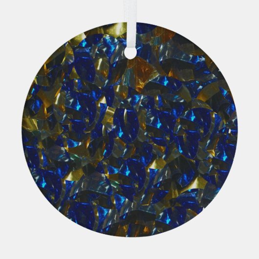 Golden Crystal Blue Circle Ornament (Achterkant)