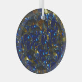 Golden Crystal Blue Circle Ornament (Voorkant Rechts)
