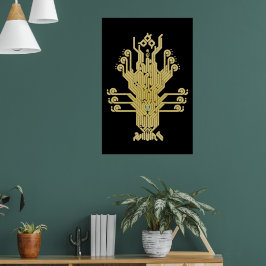 Golden Crystal Tree of Life Poster