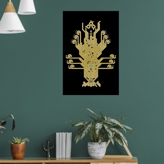 Golden Crystal Tree of Life Poster (Woonkamer 1)