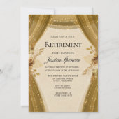 Golden Curtains Floral Dress Retirement Party Kaart (Achterkant)