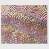 Golden Curves Neon Florals X'mas Wrapping Paper Cadeaupapier (Vlak)