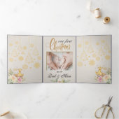 Golden Custom Baby Vrolijk Kerstfeest Drieluik Wenskaart (Binnen)