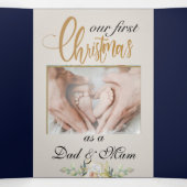 Golden Custom Baby Vrolijk Kerstfeest Drieluik Wenskaart (Binnenkant midden)