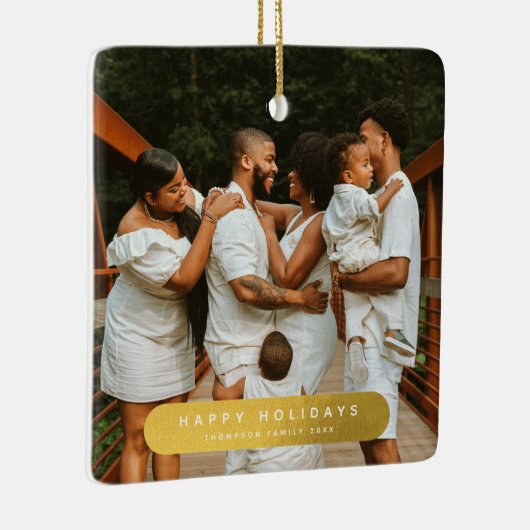 Golden Custom Photo Family Keramisch Ornament (Rechts)