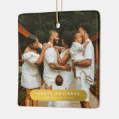 Golden Custom Photo Family Keramisch Ornament (Links)