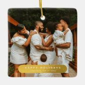 Golden Custom Photo Family Keramisch Ornament (Voorkant)