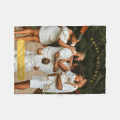 Golden Custom Photo Family Kerstmis Fleece Deken (Voorkant (Horizontaal))