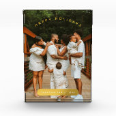 Golden Custom Photo Family Kerstmis Fotoblokken (Voorkant)