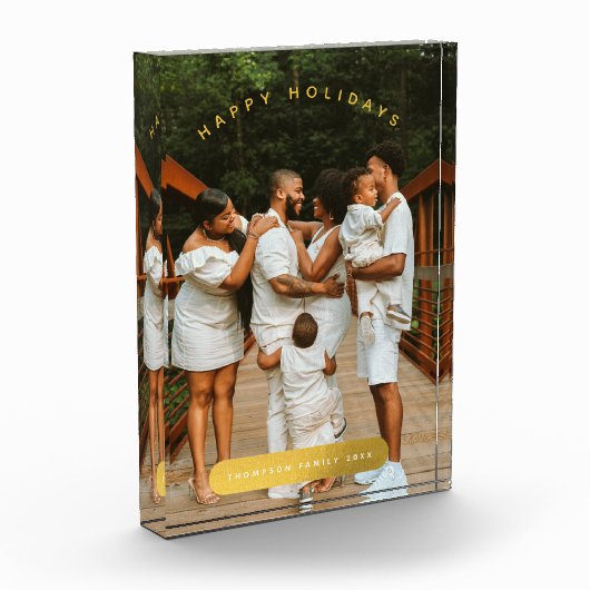 Golden Custom Photo Family Kerstmis Fotoblokken (Links)