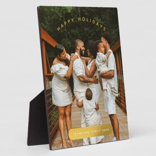 Golden Custom Photo Family Kerstmis Fotoplaat (Zijkant)