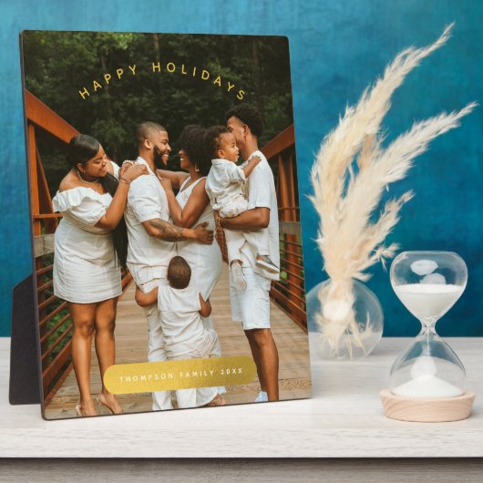 Golden Custom Photo Family Kerstmis Fotoplaat (Zijkant)