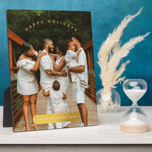 Golden Custom Photo Family Kerstmis Fotoplaat (Zijkant)