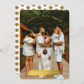 Golden Custom Photo Family Kerstmis Kaart (Voorkant / Achterkant)