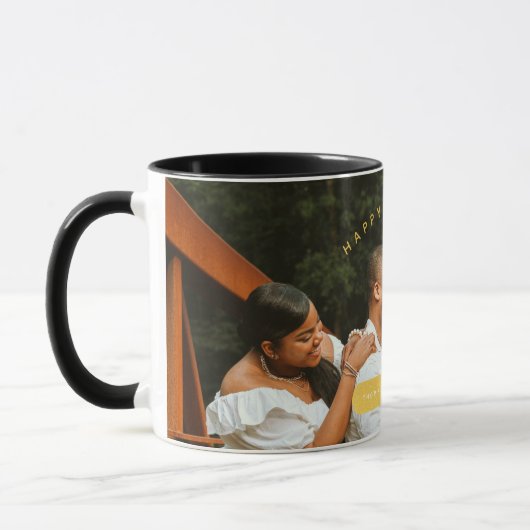 Golden Custom Photo Family Kerstmis Mok (Links)